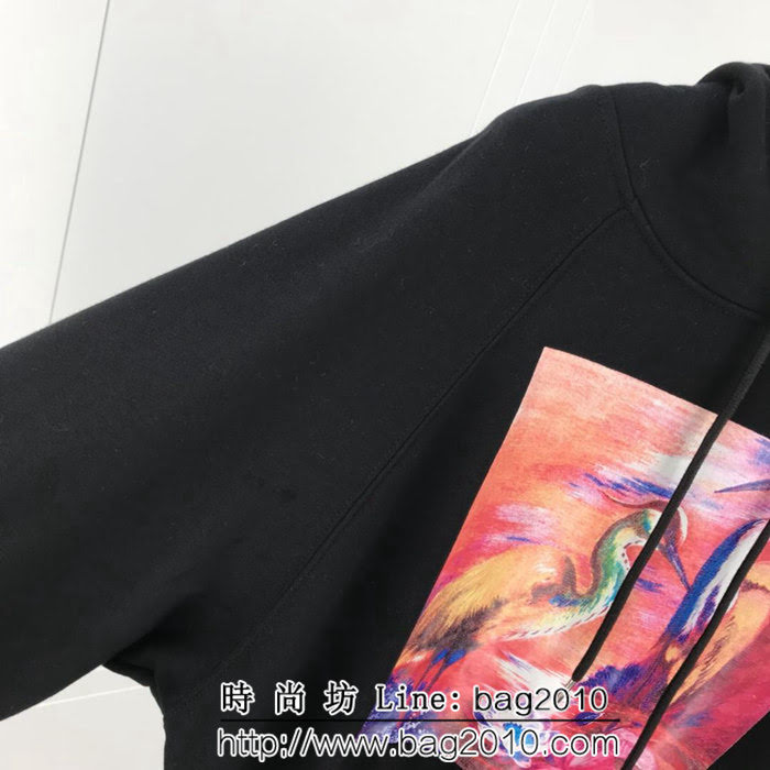 Heron Preston19ss官方最新款 粉紅雙鶴系列 連帽衛衣 情侶款 ydi1271